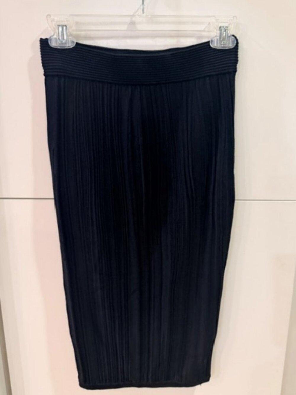 Torn By Ronny Kobo Bodycon Knit Skirt Size Medium – Black, Ribbed, Double Layer